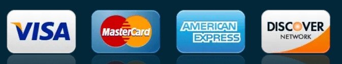 Accepted card payment methods: Visa, Mastercard, American Express and Discover